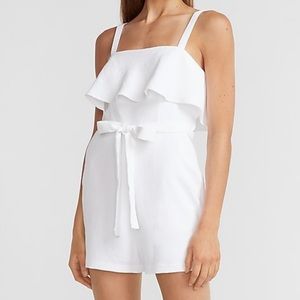 Express White Ruffle Romper